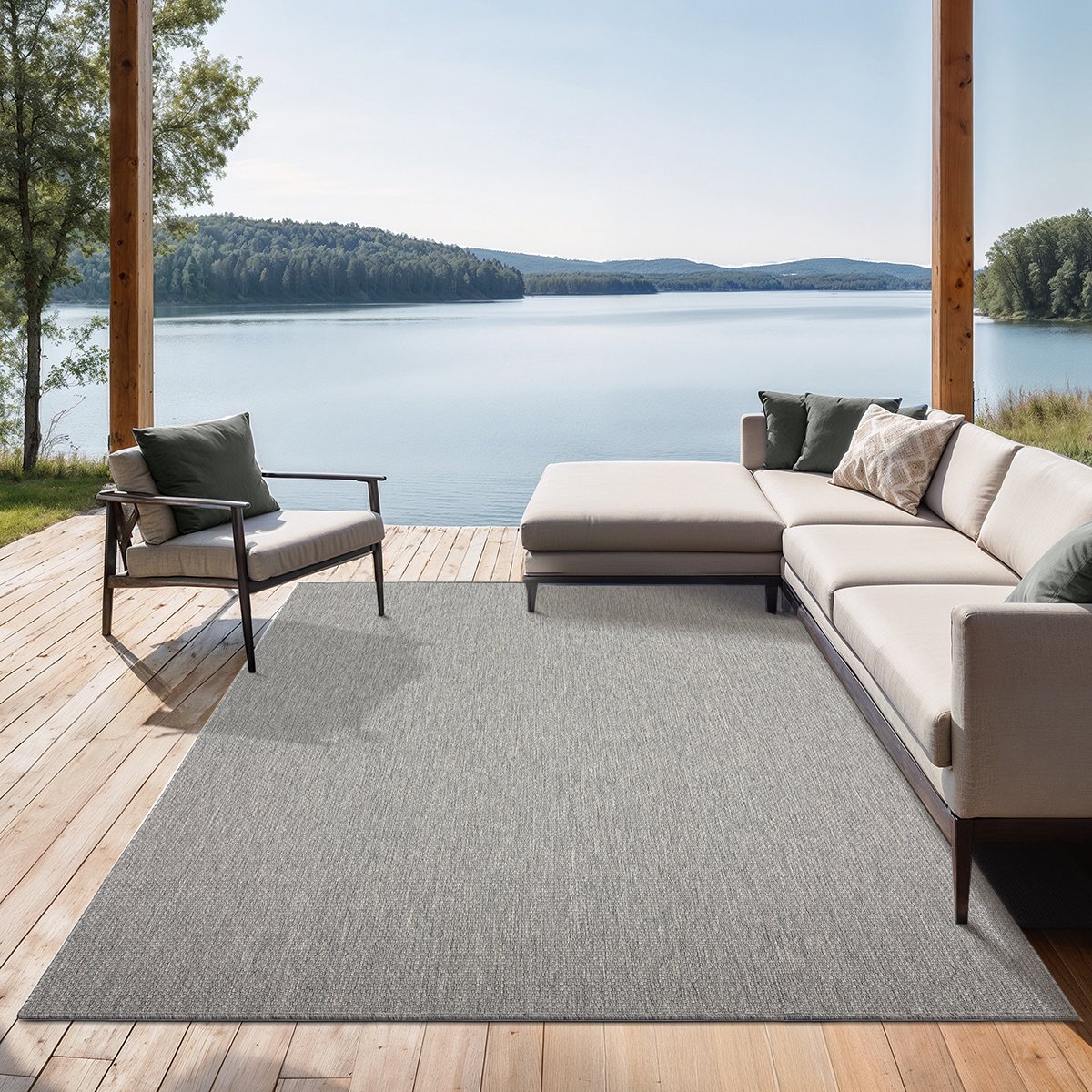 the carpet Mistra – robuust buitentapijt, modern & weerbestendig, voor balkon, terras, keuken of serre, grijs, 300 x 400 cm