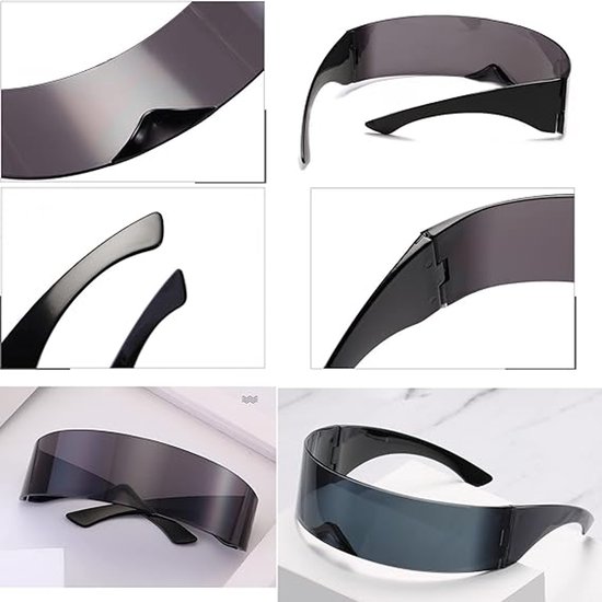 Zonnebril - Fiets - Zonnebrillen - Festival bril - Rave bril - Glasses - Sport - Festival bril - Rave - Geschikt voor heren en dames - zilver van Merkloos — afbeelding 3