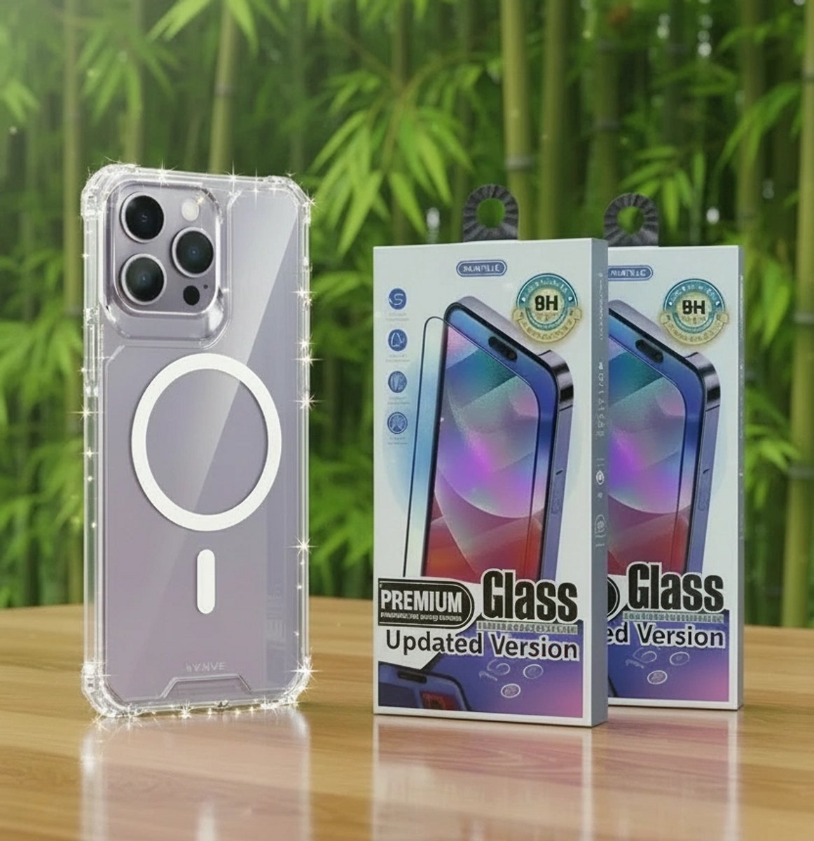 IPhone 17 Hoesje MagSafe Transparant Anti Shock – 2 Stuks Duo Pack Screenprotector 9H