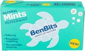 Groen BenBits pakje met 'Pepermunt' erop, met een witte schildpad en 'NEW!' icoon.