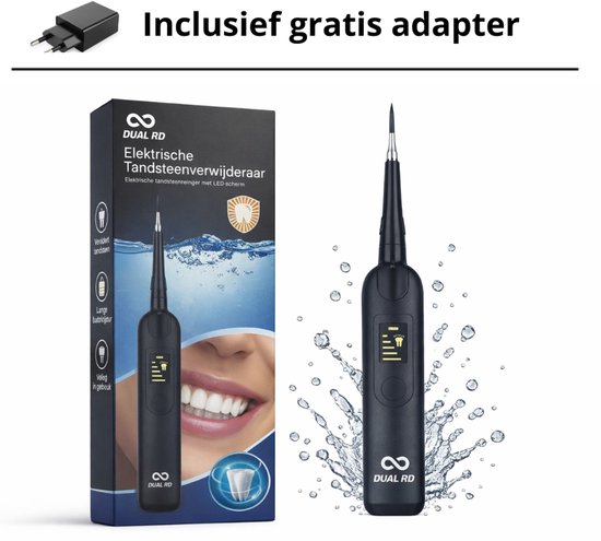 Elektrische tandsteenverwijderaar met LED-scherm en gratis adapter, verwijdert tandsteen en reinigt effectief.