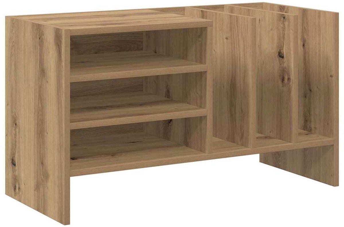 vidaXL - Platenkast - Artisan - Eiken - 78,5 - x - 35 - x - 45 - cm - Bewerkt - hout