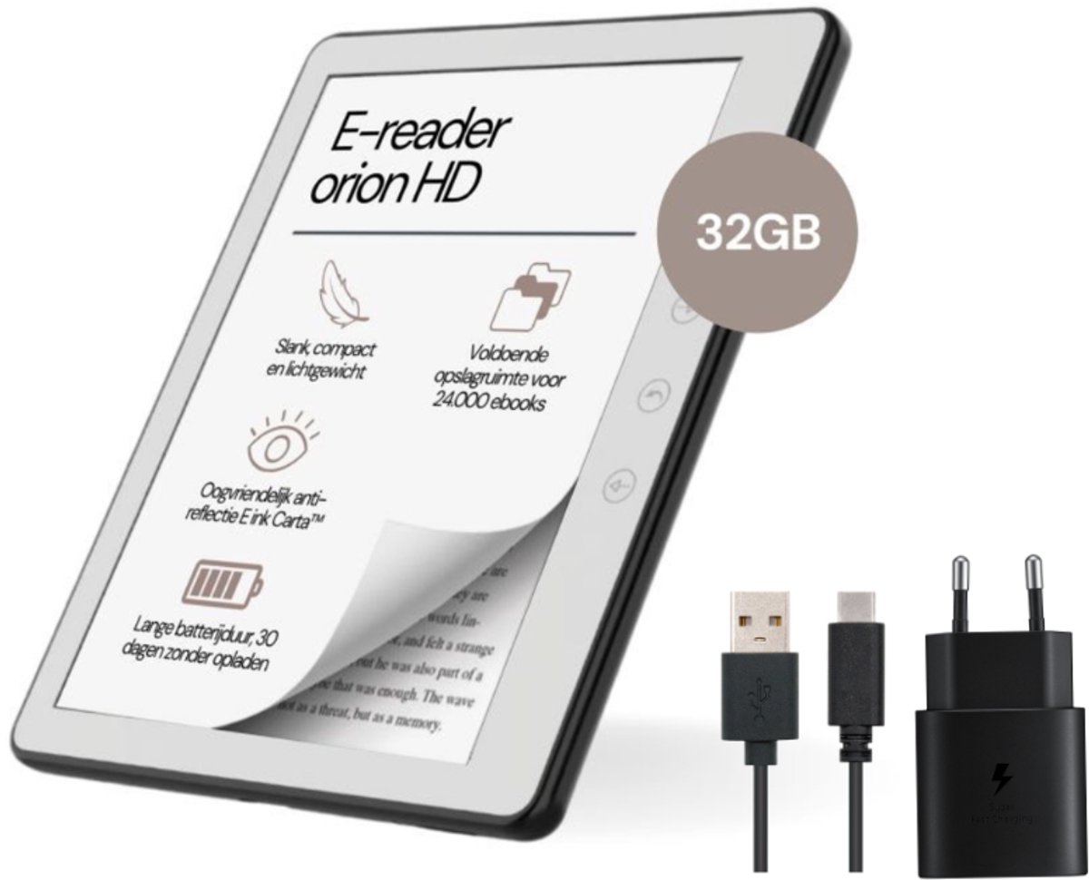 Orion+ Ereader 32GB 6 Inch voor 24.000 Ebooks en - Orion+ - €89,00