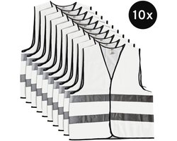Mexxo Veiligheidshesje wit - set van 10 - one size - reflecterend - 100% polyester