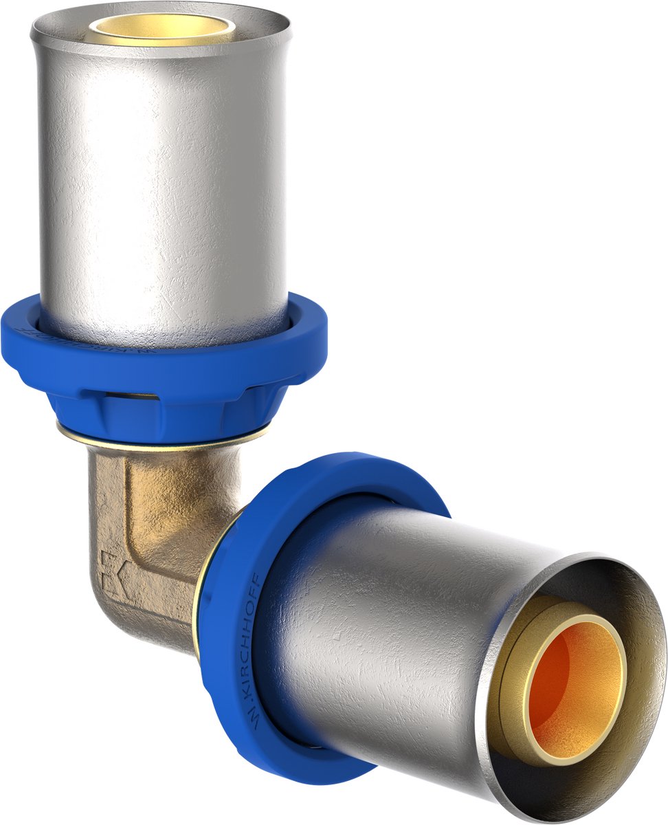 KIRCHHOFF MS knie 90°, blanco, 16 mm, persfitting voor meerlagen buis