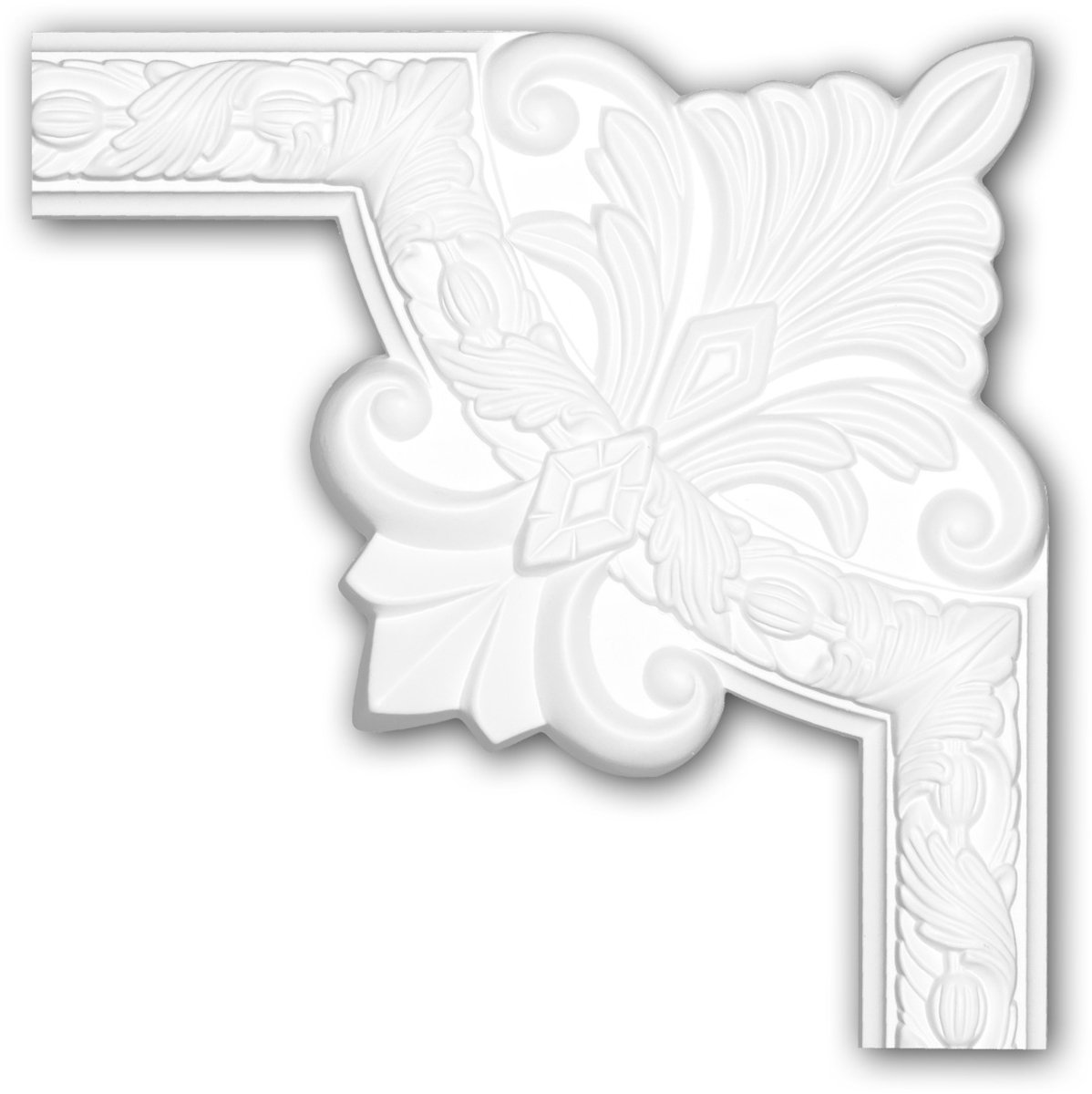 Hoekstuk 152283 Profhome Sierelement rococo barok stijl wit