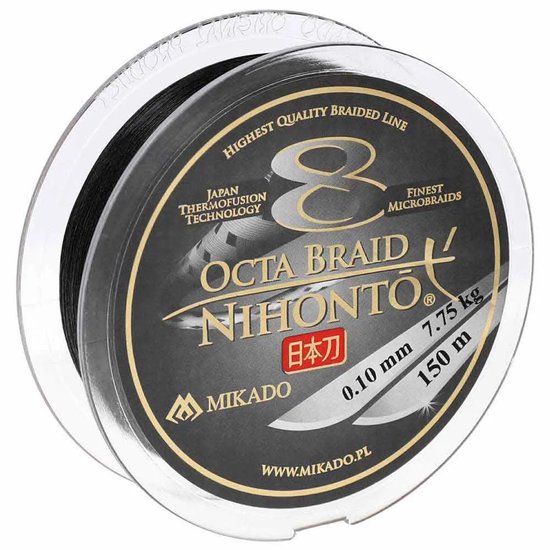 Mikado Nihonto Octa Braid Vlechtlijn Zwart 0,08mm x 150m — afbeelding 2