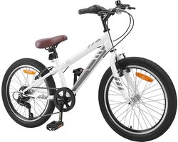 vidaXL - Mountainbike - 24 - Inch - 6-Speed - voor - 8-12 - jaar - oud - Wit