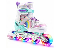 Suotu Skeelers S79 Regenboog - Verstelbare Inlineskates Maat 32-36