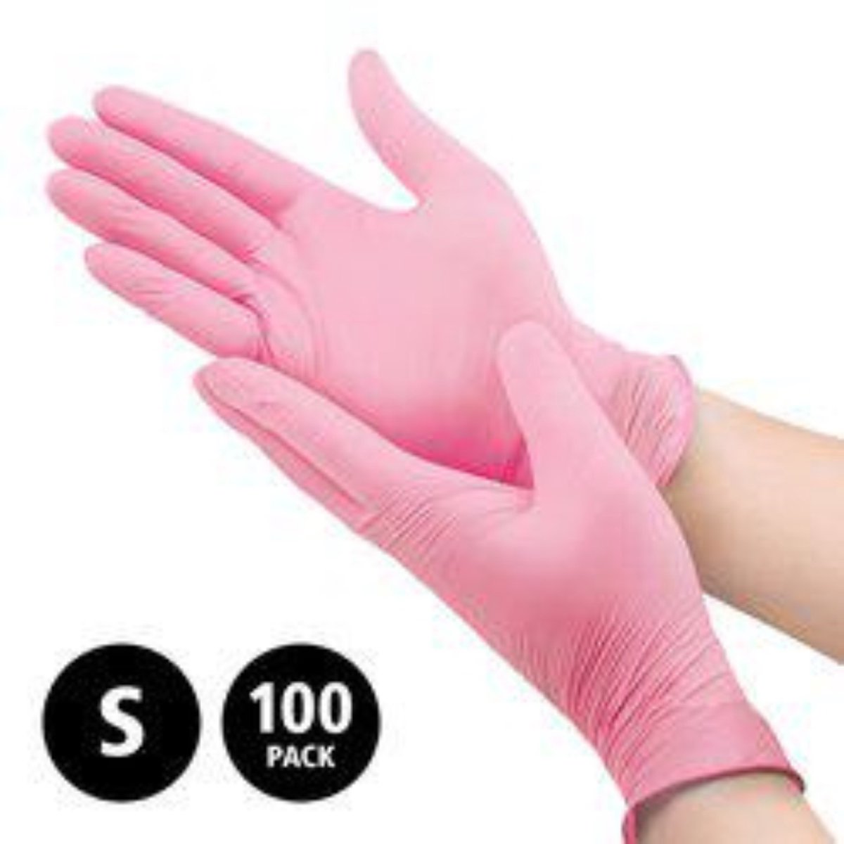 Nitril handschoenen ongepoederd - Roze - Maat S - Amabilia - 10x 100 stuks