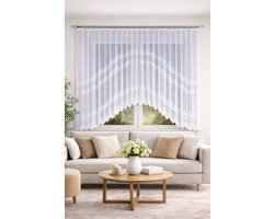 Eline jacquard vitrage Gordijn 300 x 160 cm - Curtains - Jacquardgordijnen- wit - 300 x 160 cm