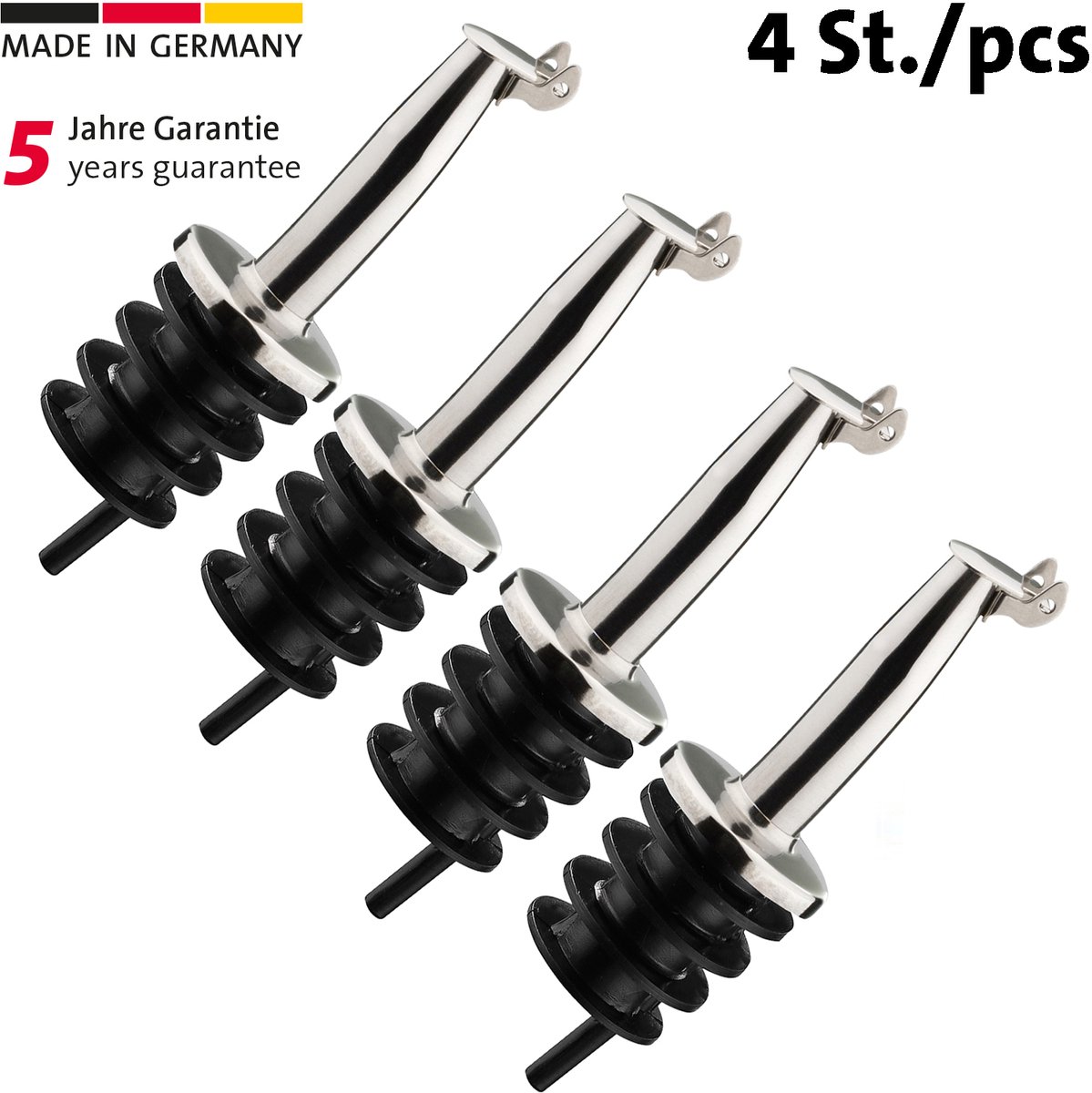 Westmark 4 schenktuit »Inox Gastro«, PE-kurk, metalen kleppen, 468222E3