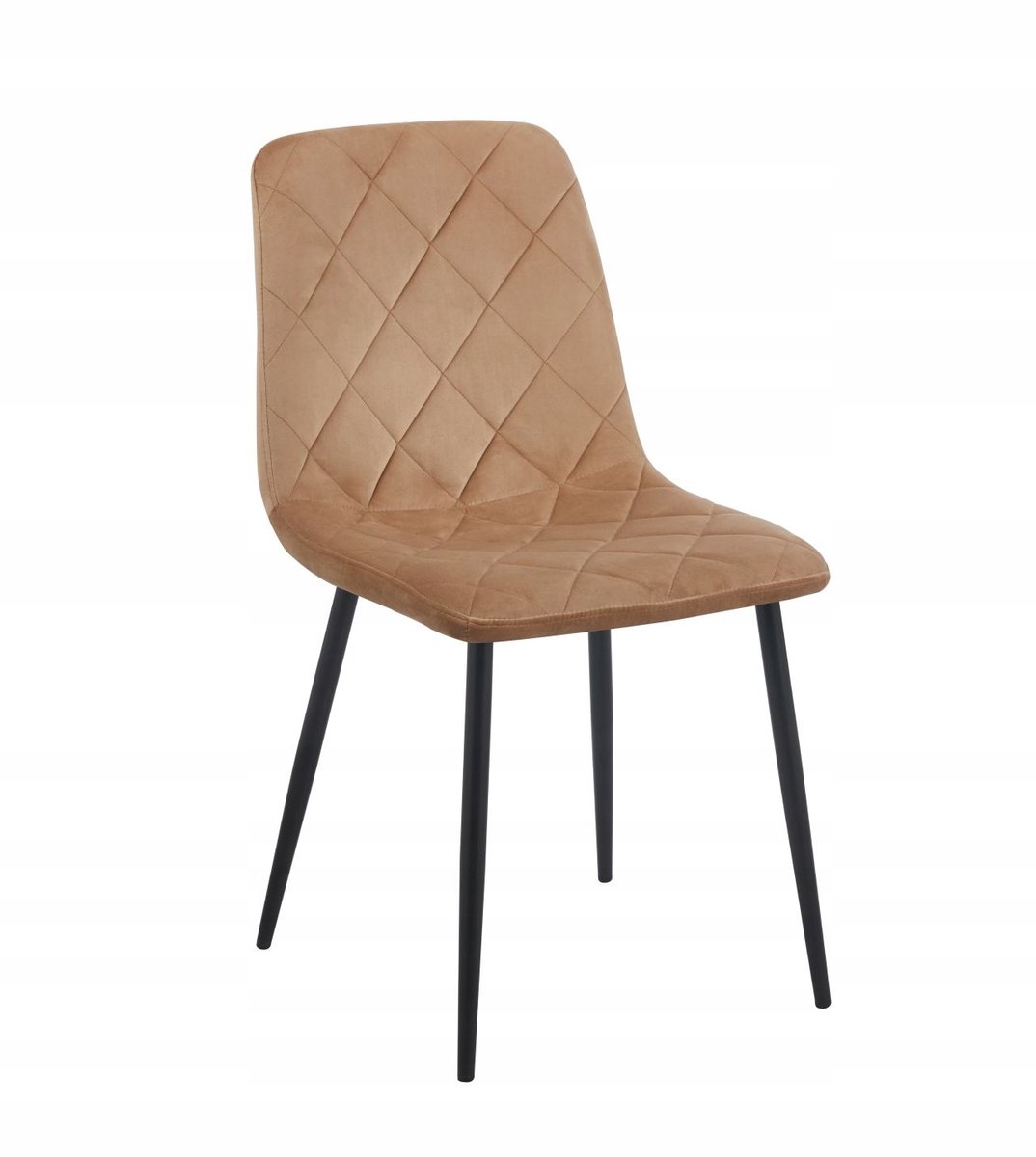 Furnitex Riviera 24 - Eetkamerstoel - Cappuccino - Fluwelen bekleding - Metalen poten