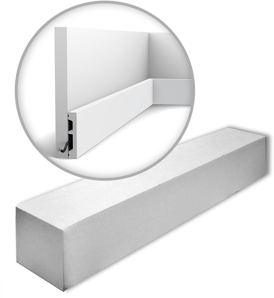 Orac Decor SX157-RAL9003-box AXXENT SQUARE 1 doos 39 stukken Plint 78 m