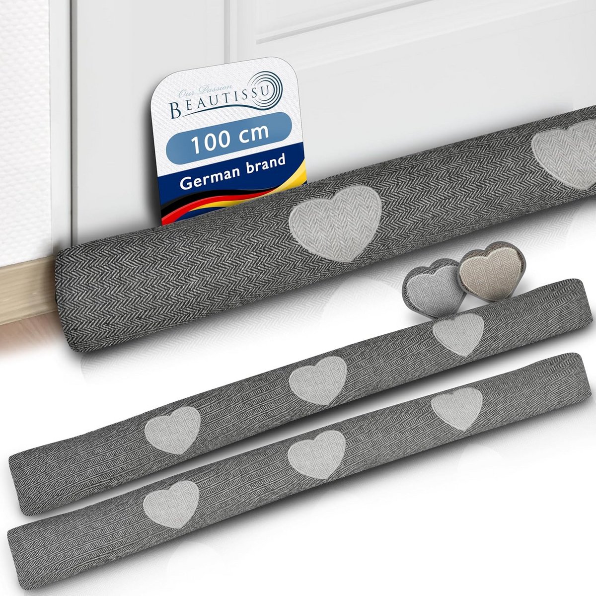 Draught Excluder 100 cm - Heavy Door Draught Stopper for Energy Efficient Home