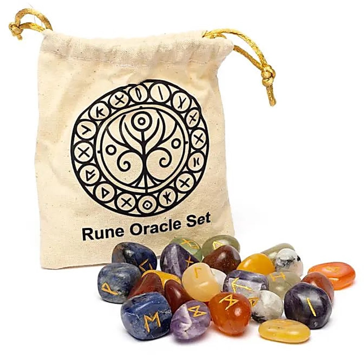 Runen orakelset 7 Chakra’s in katoenen tasje