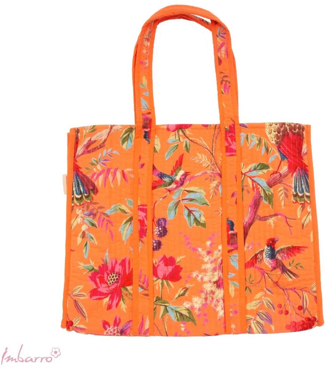 Imbarro Fashion & Home Quilted Shopper Paradise Mandarine – Katoenen Shopper – Oranje – 45x45 cm