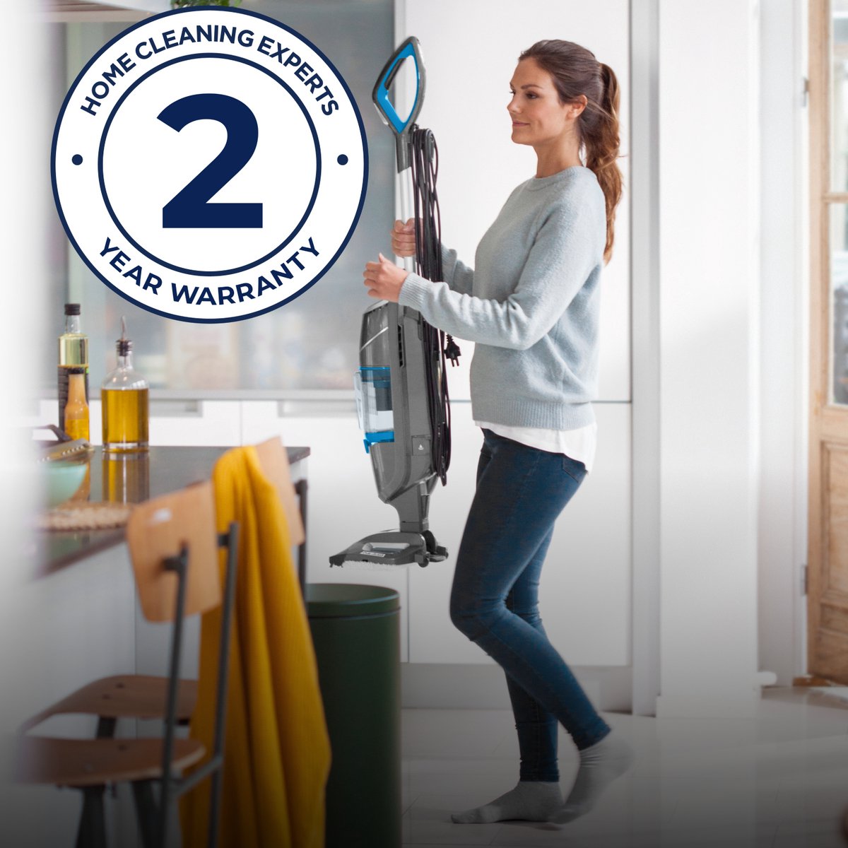 BISSELL Vac & Steam Stoomreiniger en Stofzuiger 2-in-1 - Stoom Dweil voor Harde Vloeren - Vacuum & Steam Cleaner - Hygiënische Reiniging - Reinigingsmachine - Vloerreiniger - 4266N — afbeelding 4