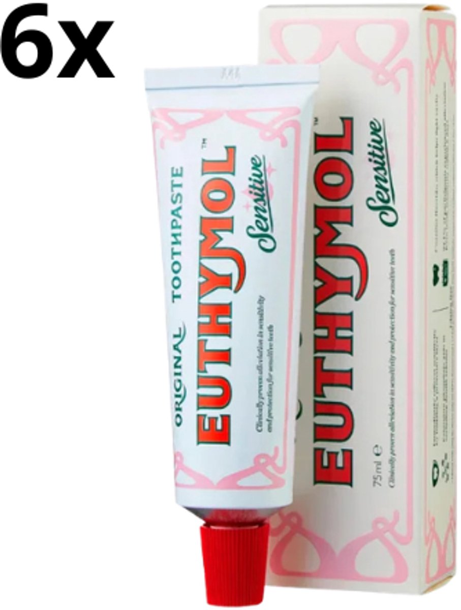 Euthymol Sensitive Tandpasta - 6 x 75 ml - Voordeelverpakking