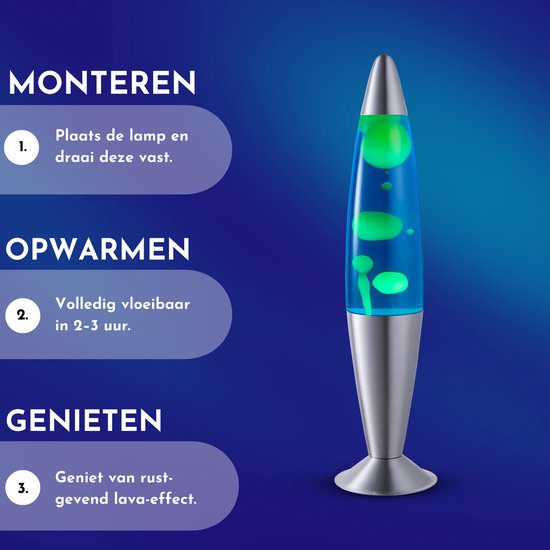 Lighto Lavalamp met 17 kleuren (RGB) - 35 cm - Incl. Afstandsbediening - voor Kinderen - Zilver van Lighto — afbeelding 2