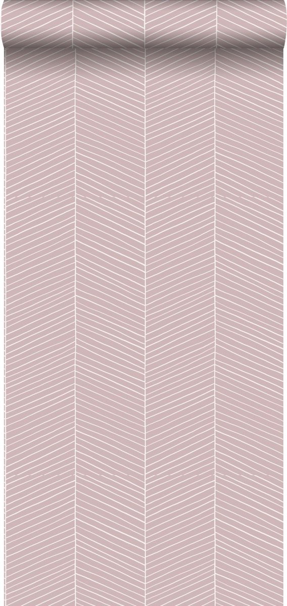 Proefstaal Walls4You behang visgraat-motief roze - 26,5 x 21 cm - 935322-S