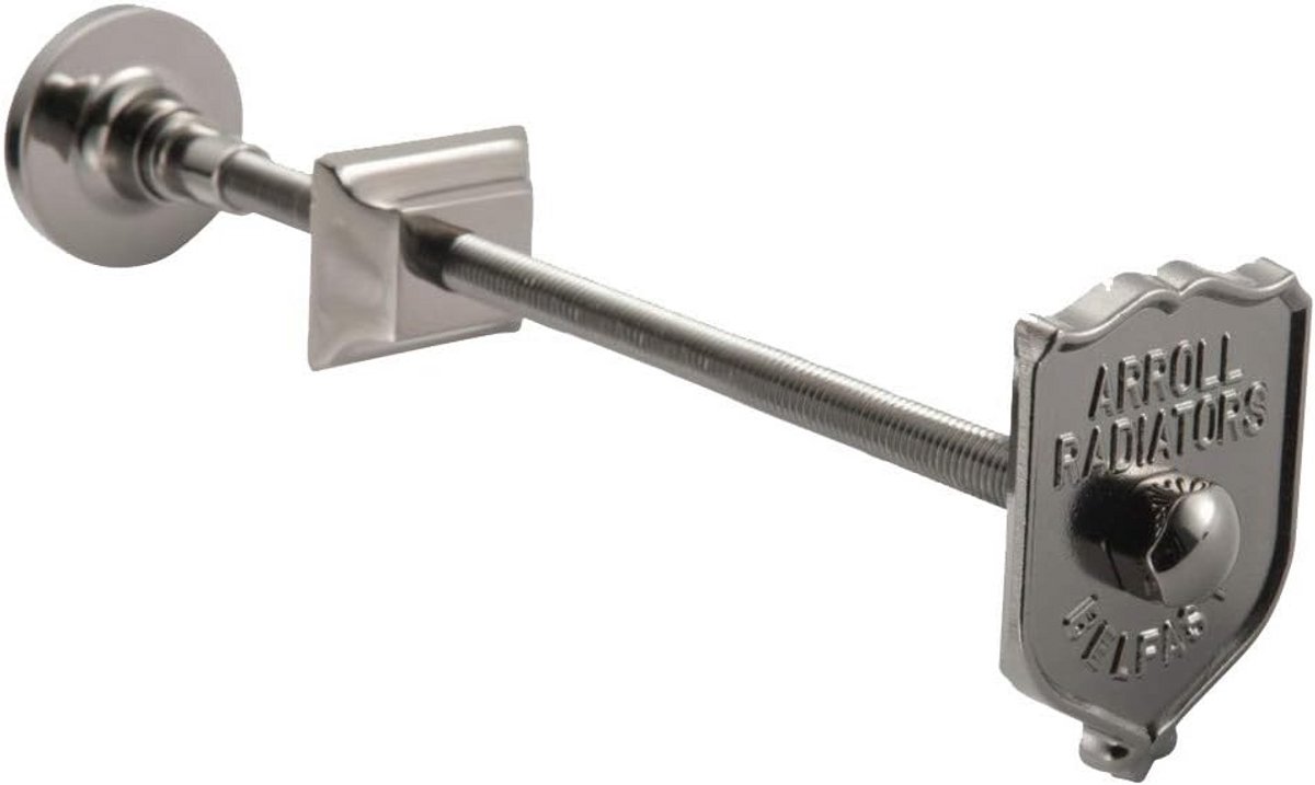Luxe Wandsteun en Houderplaat voor Gietijzeren Radiator - Zwart Nikkel Afwerking