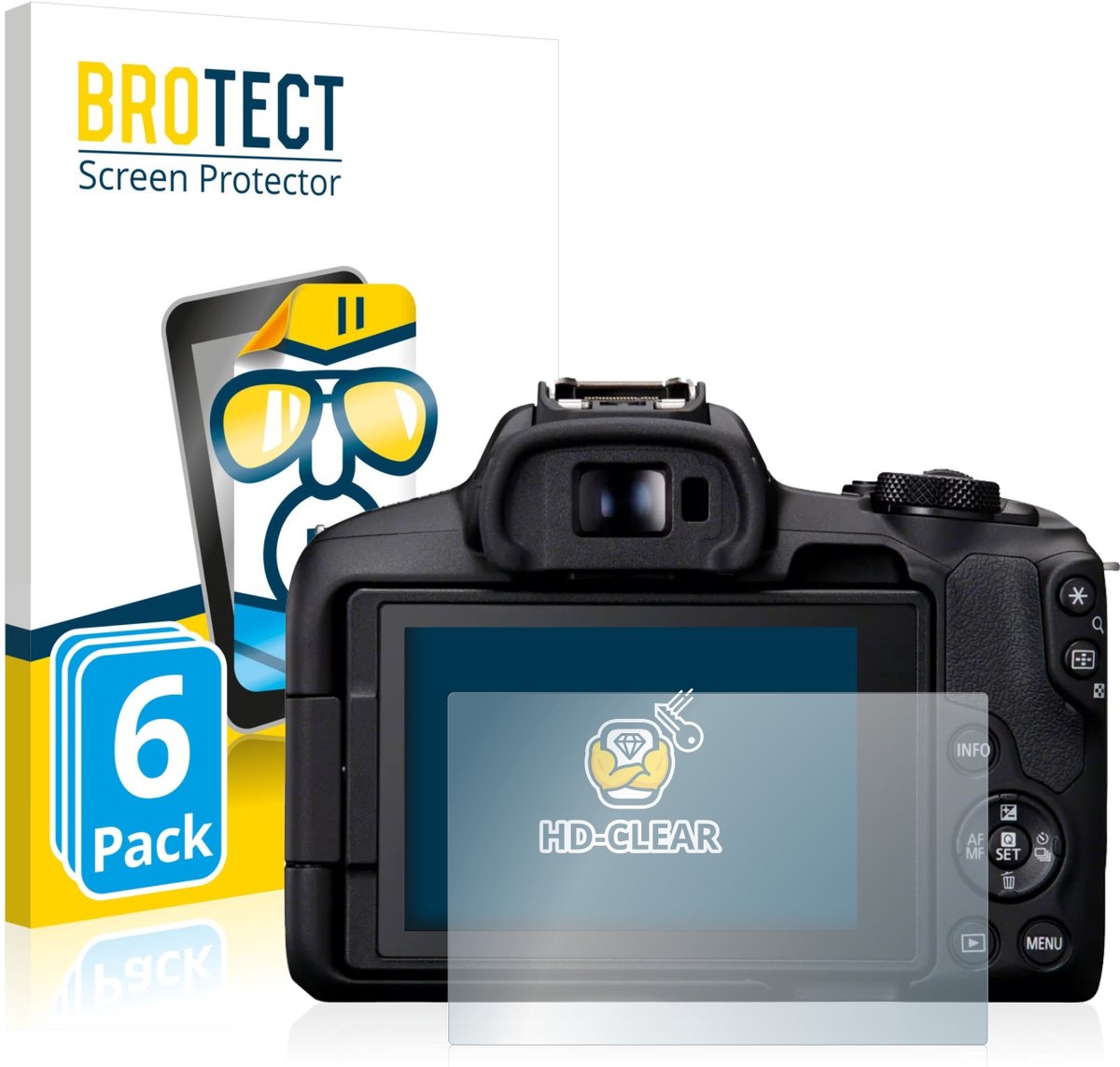 BROTECT - Screenprotector voor Canon EOS R50 - Folie Beschermfolie transparant 6 Stuks