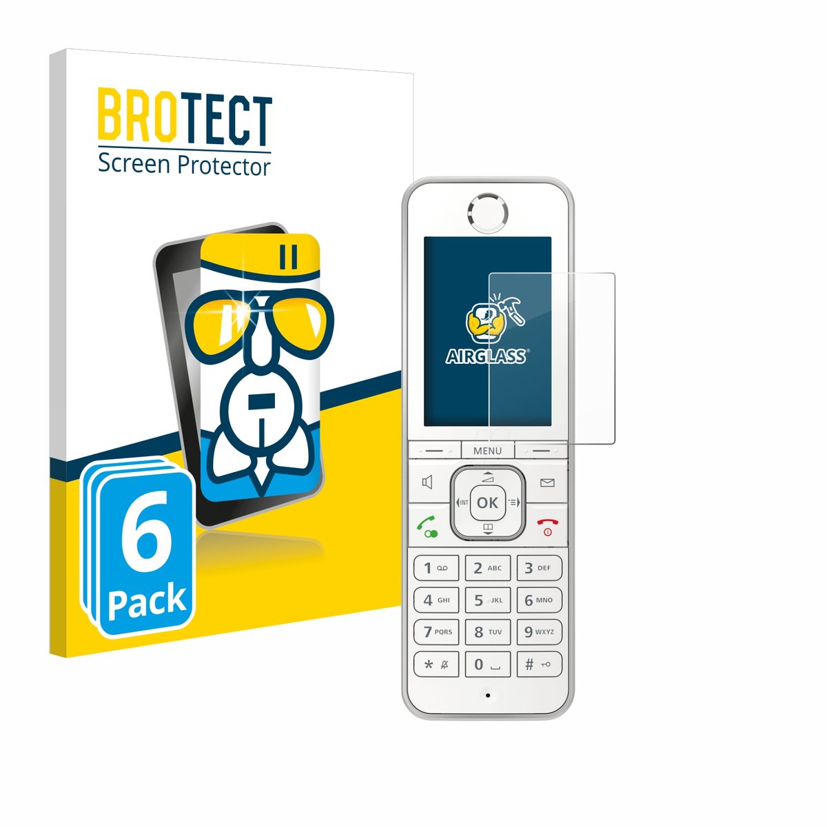 Screenprotector 6 Stuks voor AVM Fritz!Fon C6 Beschermglas transparant