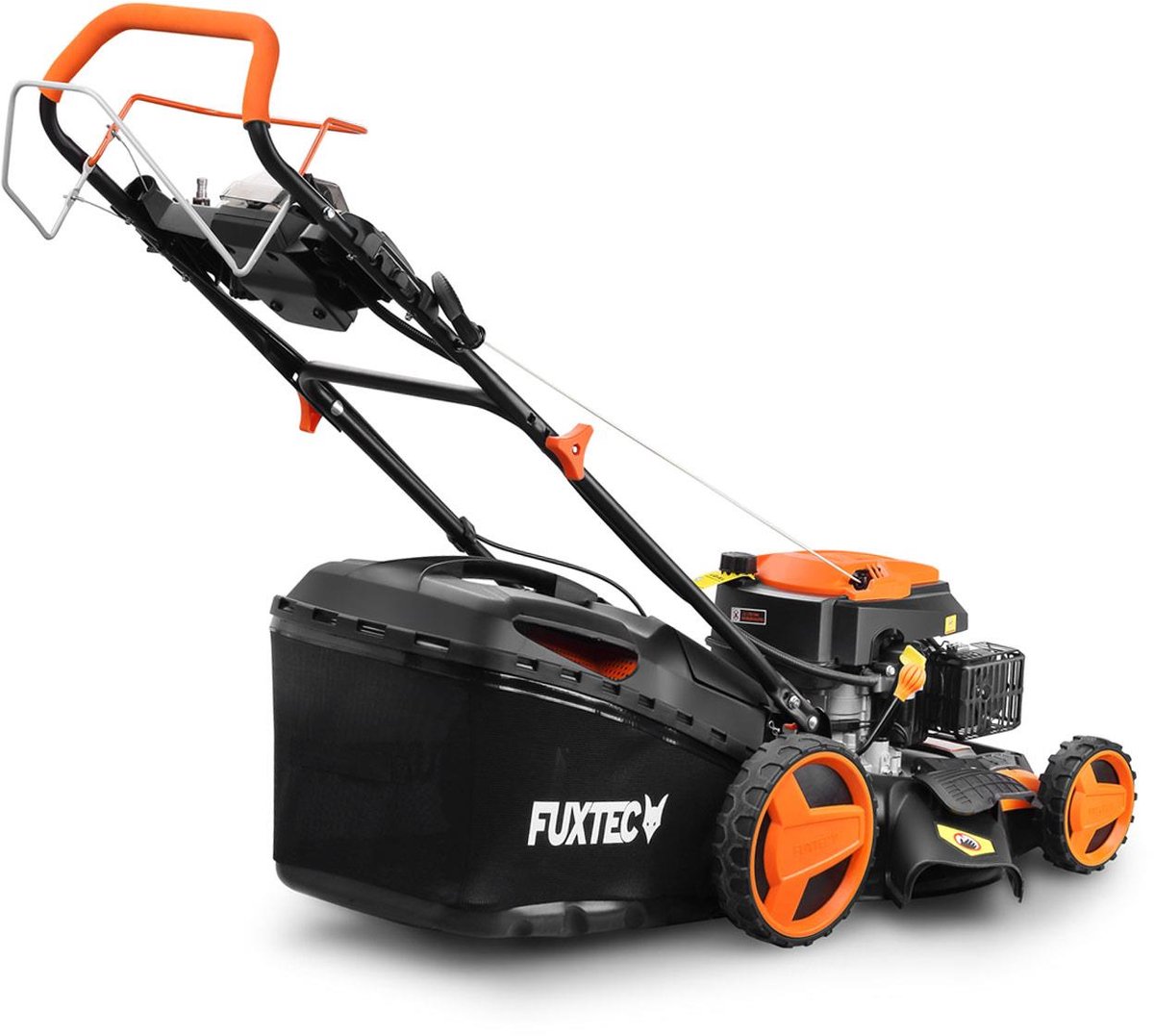 FUXTEC 4in1 Benzine Grasmaaier FX-RM5196eS - Elektrische Start - 6pk/4.4kW - 51cm Maaibreedte ,Hoogteverstelling 25mm-75mm - 4-Takt - Achterwielaandrijving, 60L Grasvanger - Mulchfunctie & Zij-uitworp thumbnail 2