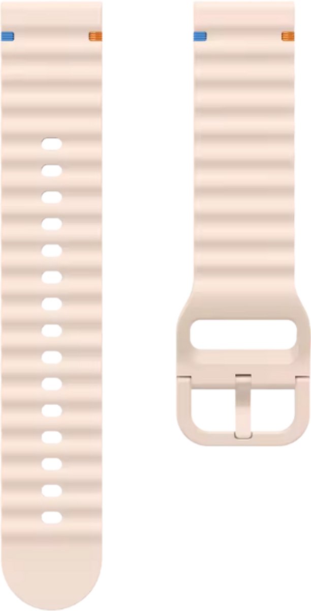 New Age Devi - Siliconen Wave bandje Easy fit - Geschikt voor Samsung Galaxy Watch 7 40 44mm 6 Classic 43 47mm 5 Pro 4 Classic FE lichtroze - Krachtig Compact