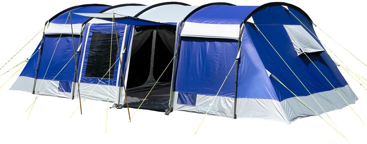 Bol.com Skandika Montana 8 Tent – Tunneltenten – 8 persoons tent – Campingtent – 200 cm stahoogte – 2-4 Slaapcabines - Muggengaa... aanbieding