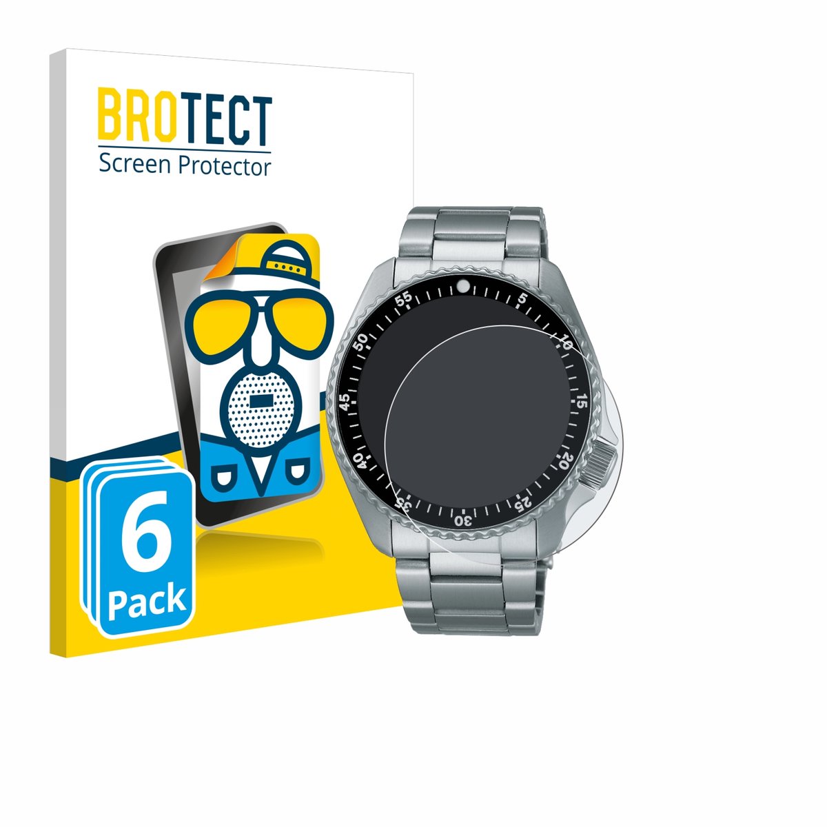BROTECT - Screenprotector voor Seiko 5 Sports SRPM11K1 - Folie Beschermfolie matte 6 Stuks