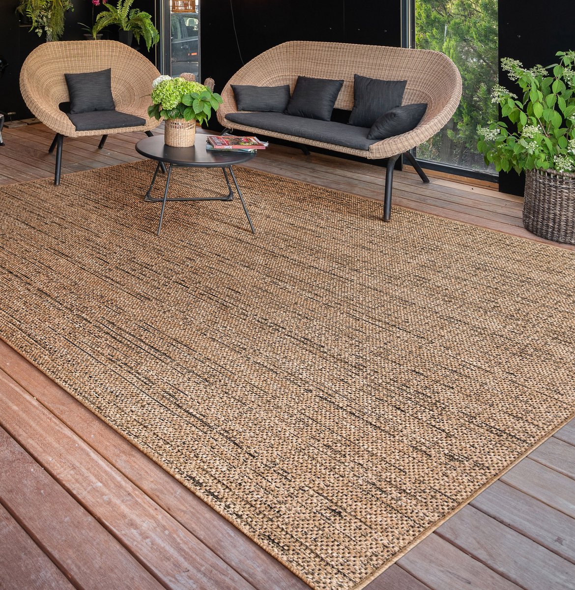Paco Home Buiten Vloerkleed Voor Binnen En Buiten Balkon Terras Keuken Wasbaar Eenkleurig 80x150 cm