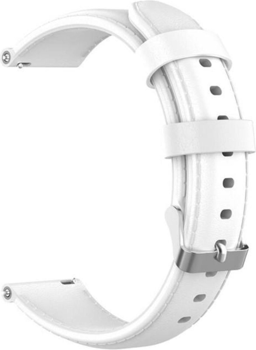 KELERINO. Leren bandje geschikt voor Samsung Galaxy 46 MM / Gear S3 - Wit