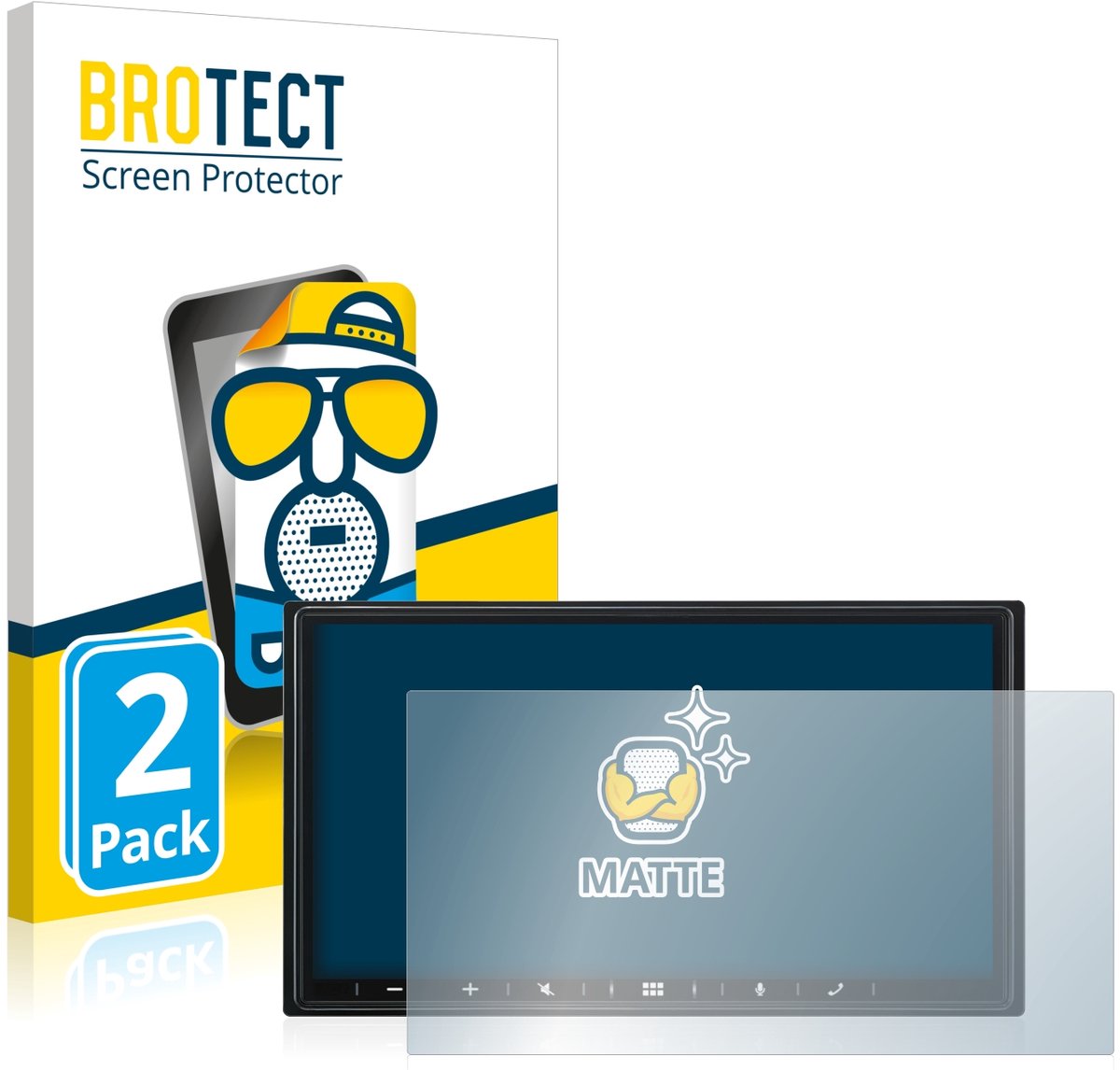BROTECT - Screenprotector voor Alpine iLX-W690D - Folie Beschermfolie matte 2 Stuks