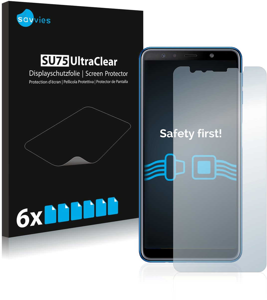 Savvies - Screenprotector voor Samsung Galaxy A7 2018 - Folie Beschermfolie transparant 6 Stuks