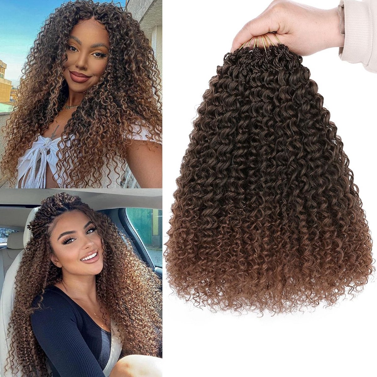Micro Curly Twist Haakvlechtjes Synthetisch Haar 8 Bundels