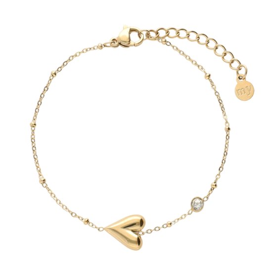 Minimalistische Armband met Hart & Strass - My Jewellery - Armband