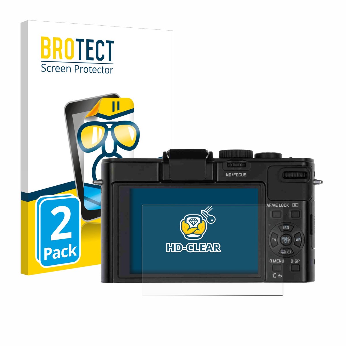 BROTECT - Screenprotector voor Leica D-Lux 6 - Folie Beschermfolie transparant 2 Stuks