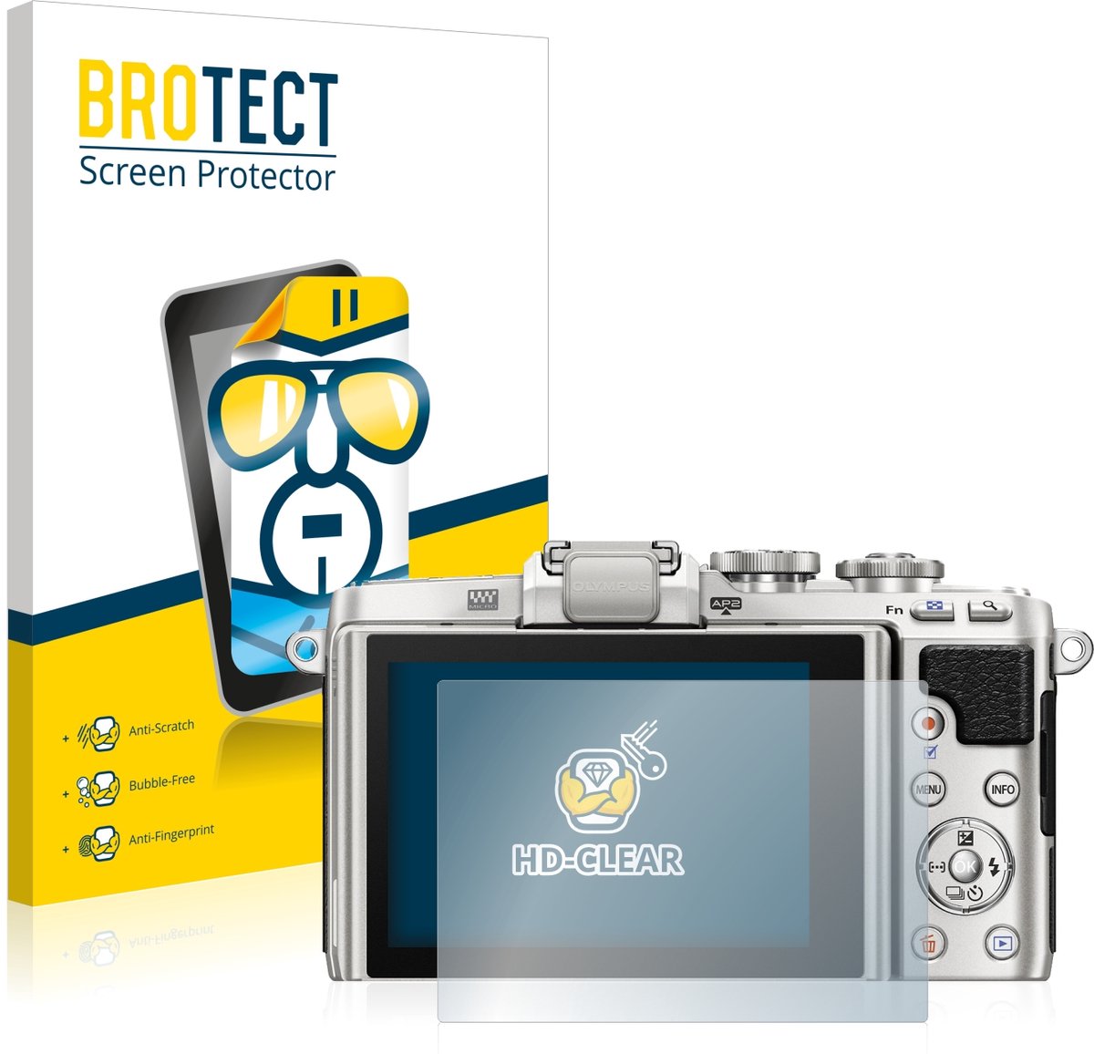 BROTECT - Screenprotector voor Olympus PEN E-PL7 - Folie Beschermfolie transparant 2 Stuks
