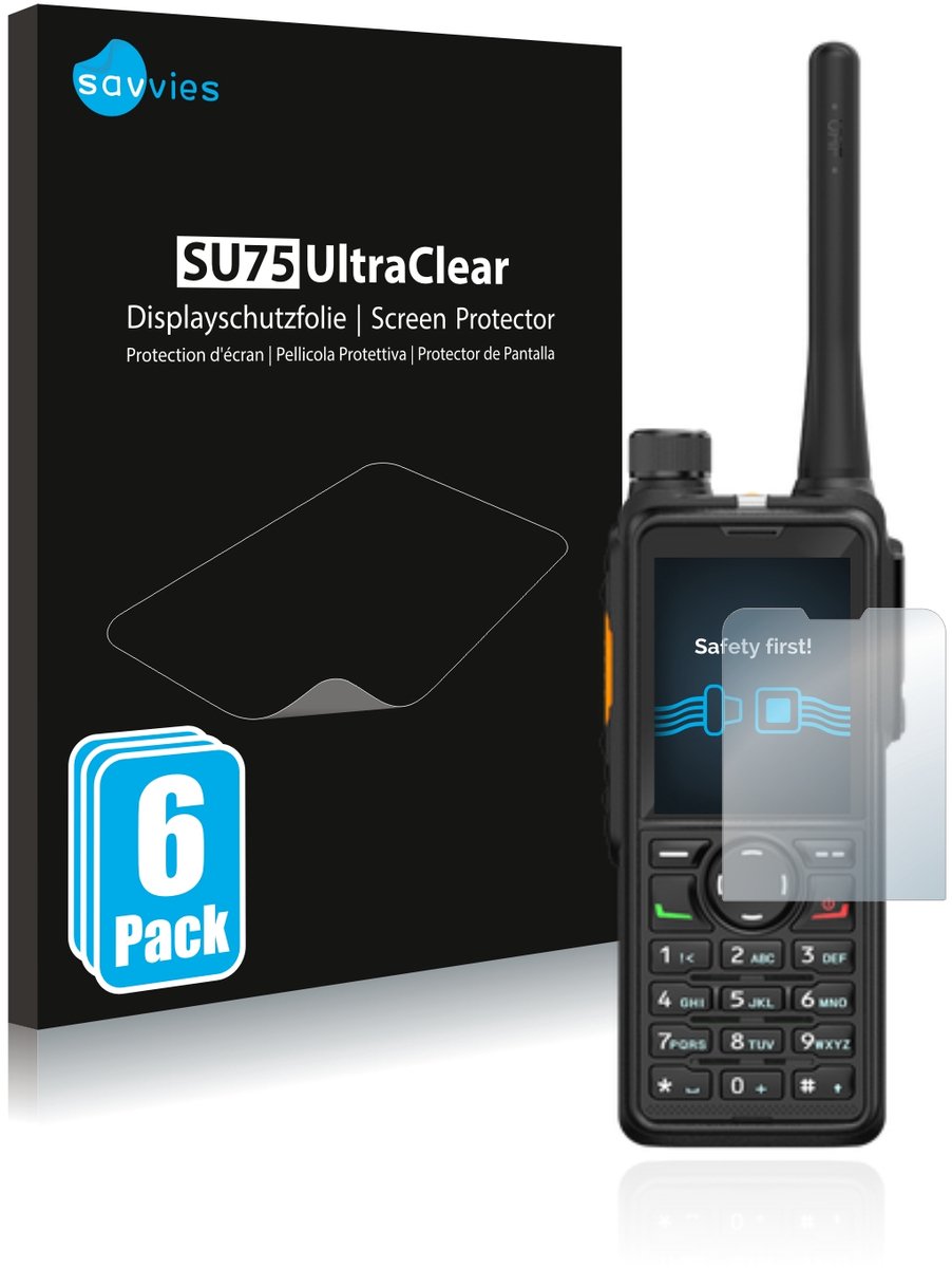 Savvies - Screenprotector voor Hytera HP785 - Folie Beschermfolie transparant 6 Stuks