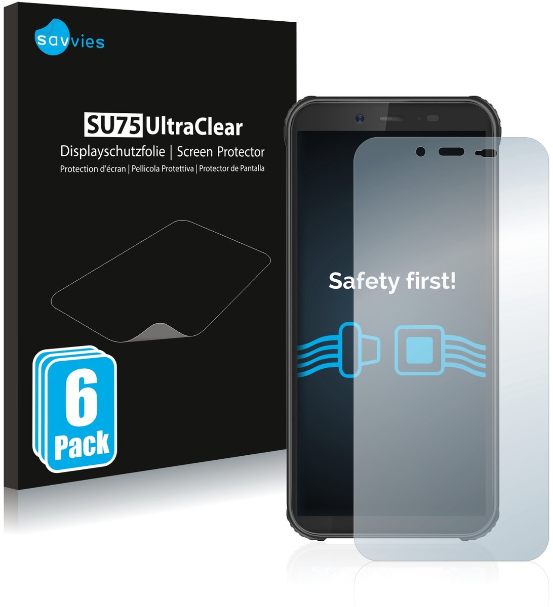 Savvies - Screenprotector voor Blackview BV5500 - Folie Beschermfolie transparant 6 Stuks