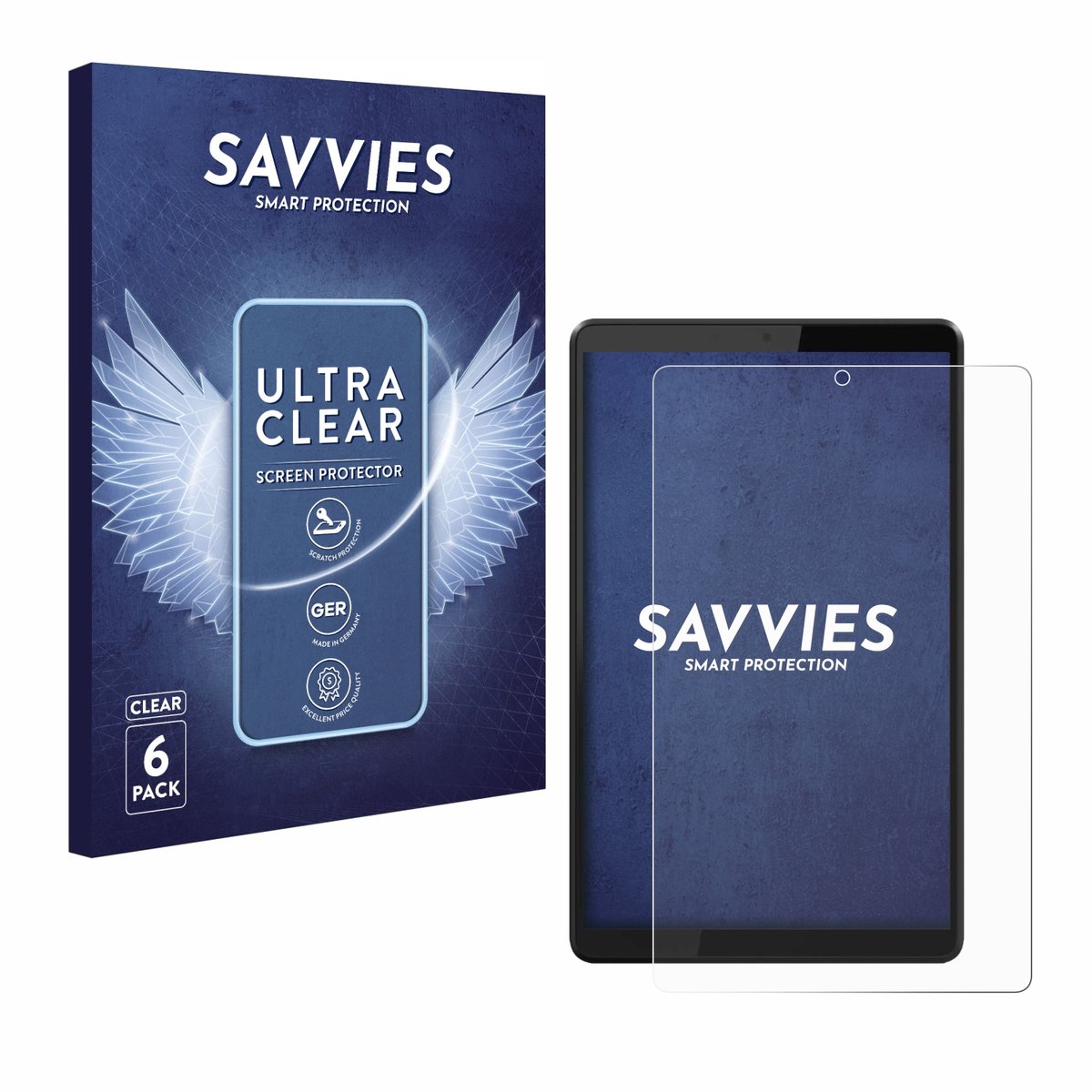 Savvies - Screenprotector voor Lenovo Tab M8 - Folie Beschermfolie transparant 6 Stuks