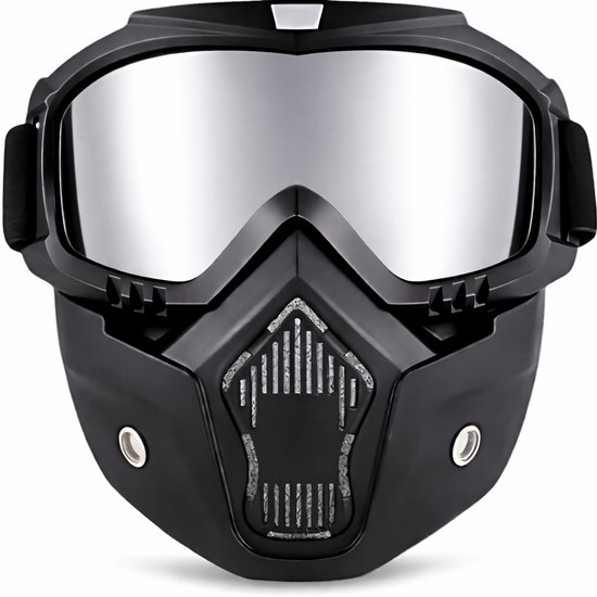 Masques et lunettes de moto-vélo-scooter-ski I Lentille anti-UV I Noir
