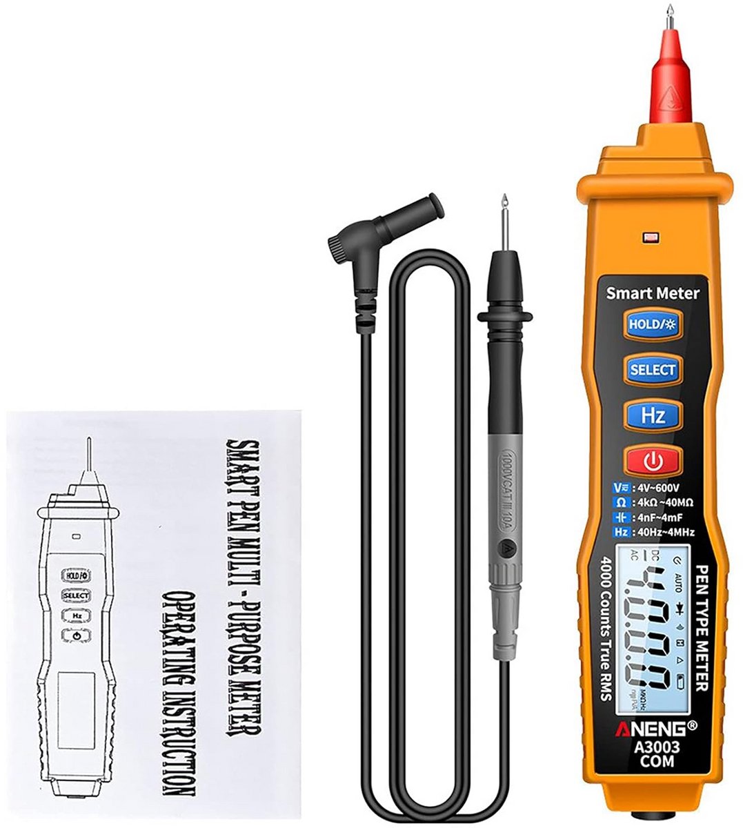 Multimeter Pen Tester: Contactloze Spanning, Weerstand en Frequentie Meter met Zaklamp