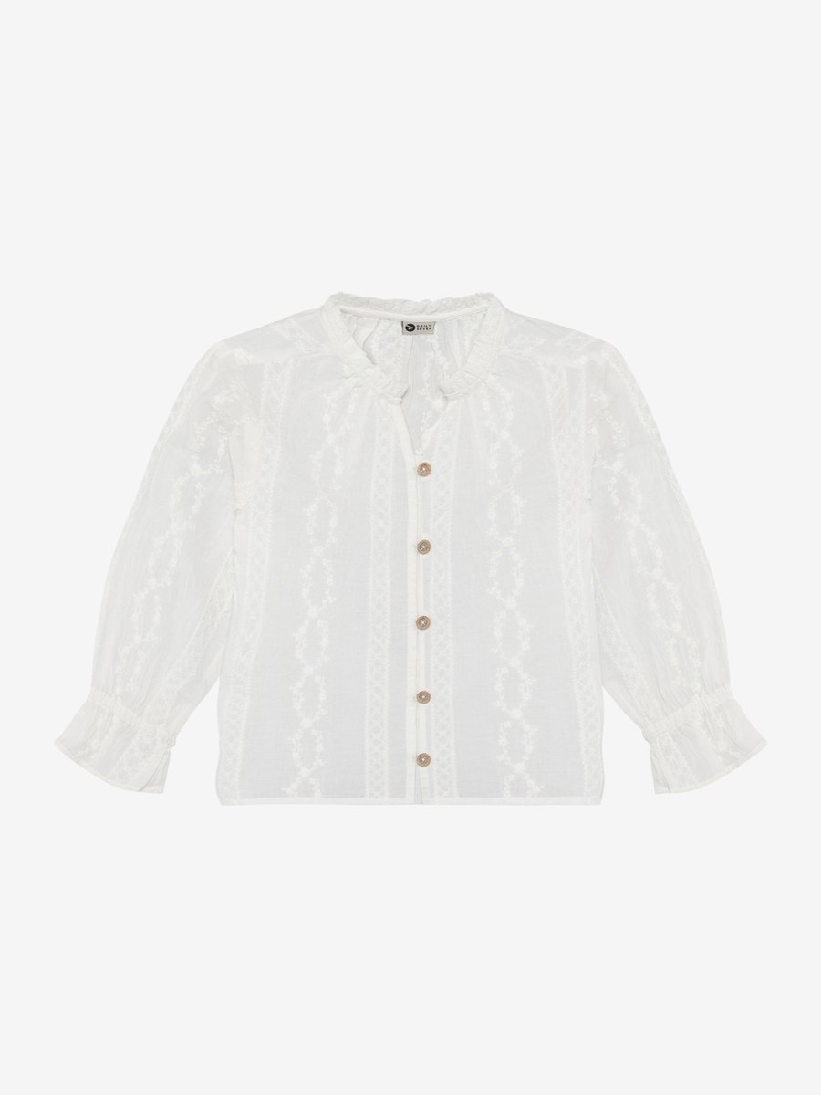 DAILY7 Shirt Longsleeve Fancy Meisjes - Jurken - Gebroken wit - Maat 110