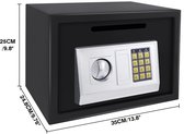 Allero Kluis - Kluis Brandwerend - Kluisje met Cijferslot - 16 Liter - Zwart - Masterlock - Kluis met Sleutel - Stalen Kluis
