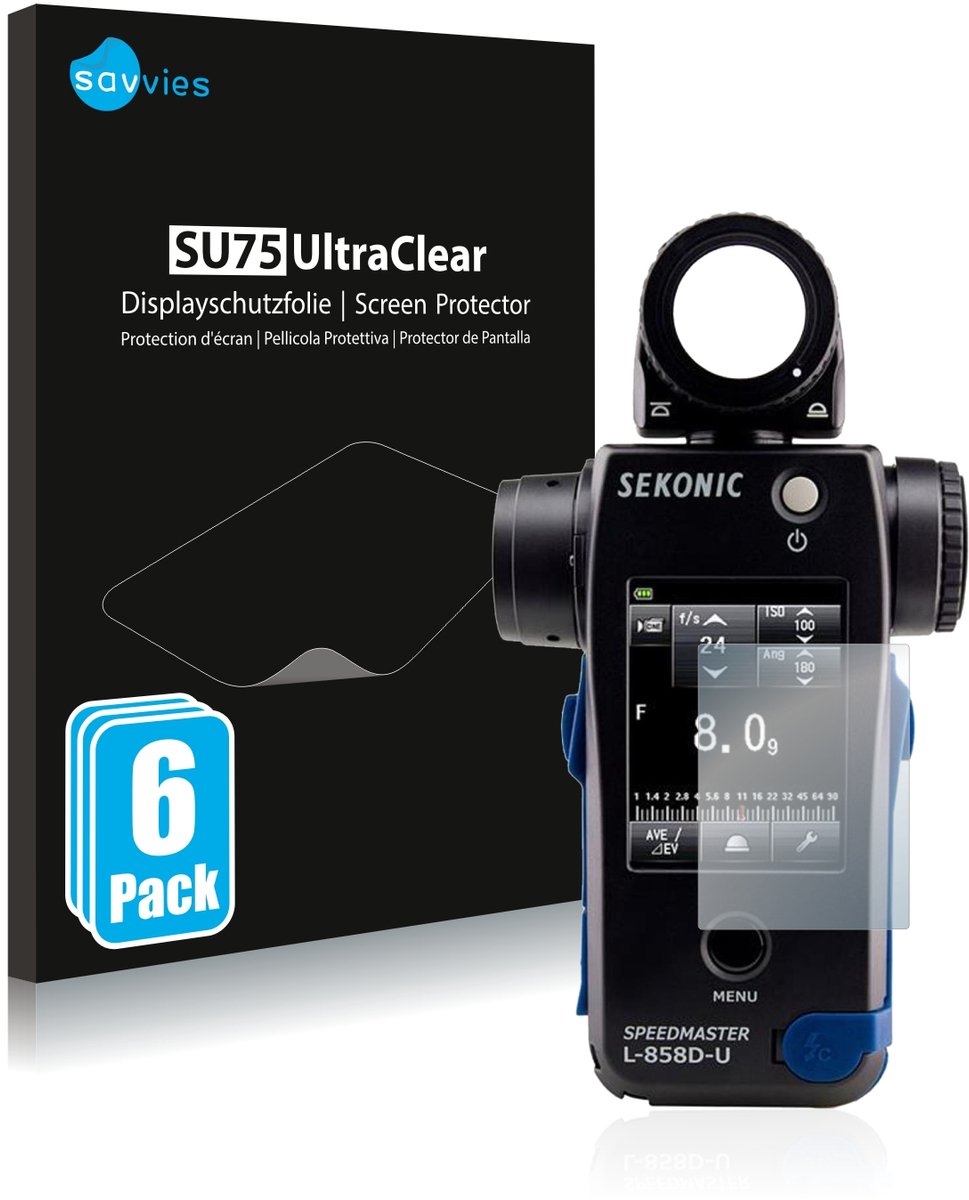 Savvies - Screenprotector voor Sekonic L858D - Folie Beschermfolie transparant 6 Stuks