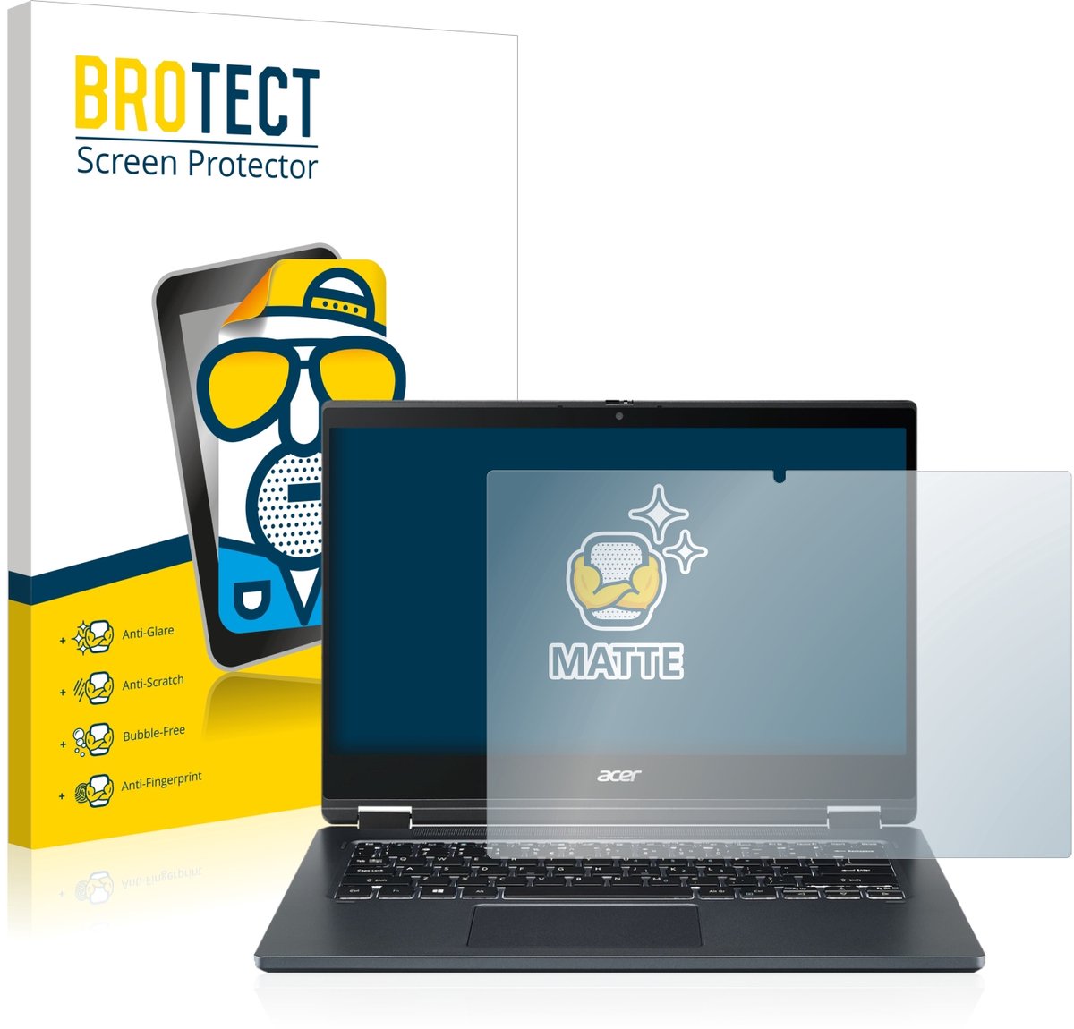 BROTECT - Screenprotector voor Acer TravelMate Spin P4 14" 16:9 - Folie Beschermfolie matte