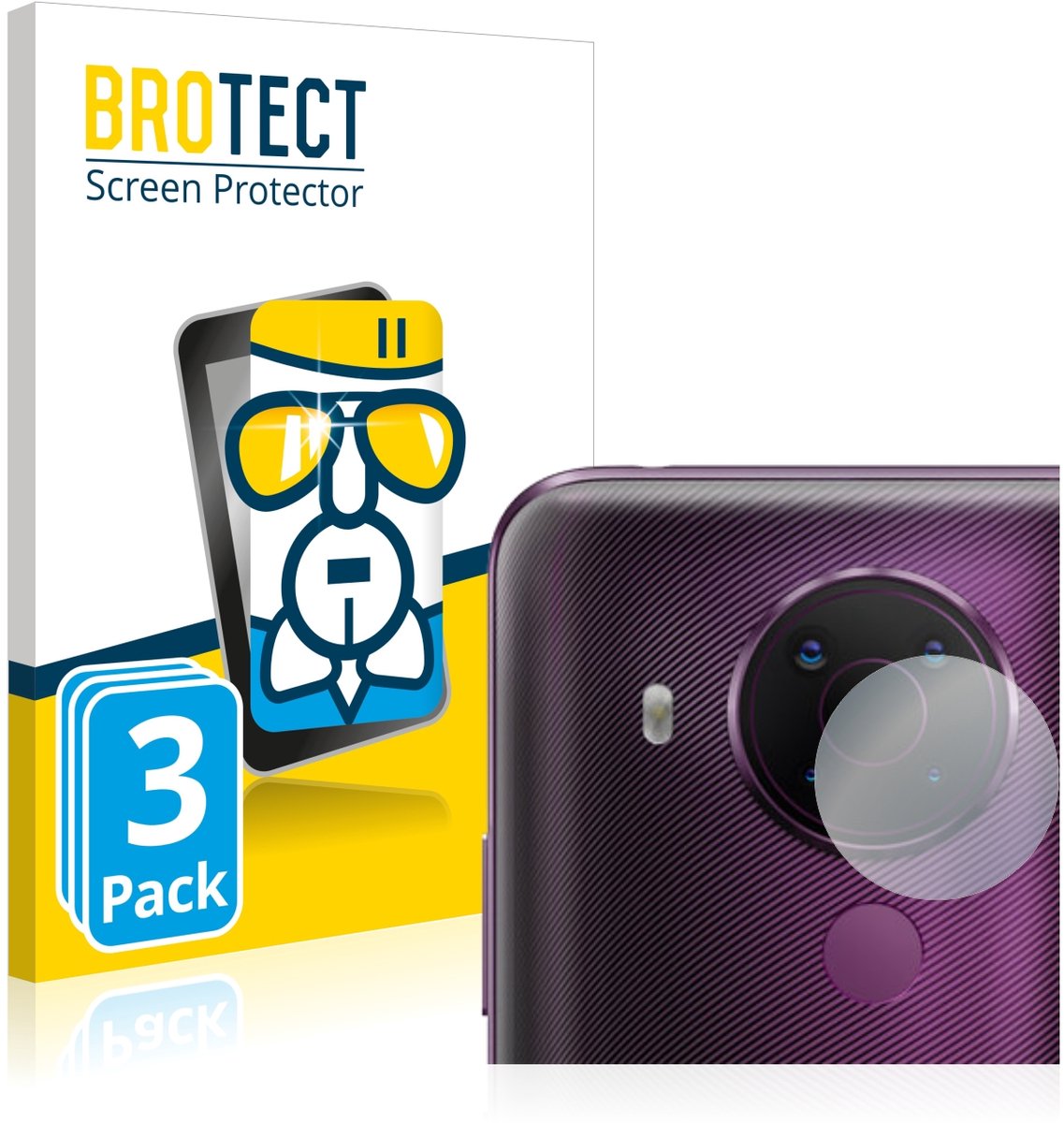 Screenprotector 3 Stuks voor Nokia 5.4 (ALLEEN Camera Lens) Beschermglas transparant